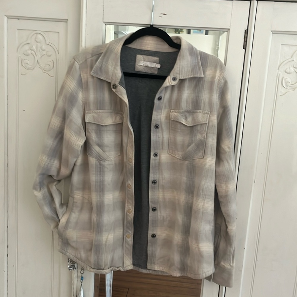 Fleece lined Prana Flannel/Camp Shirt, L